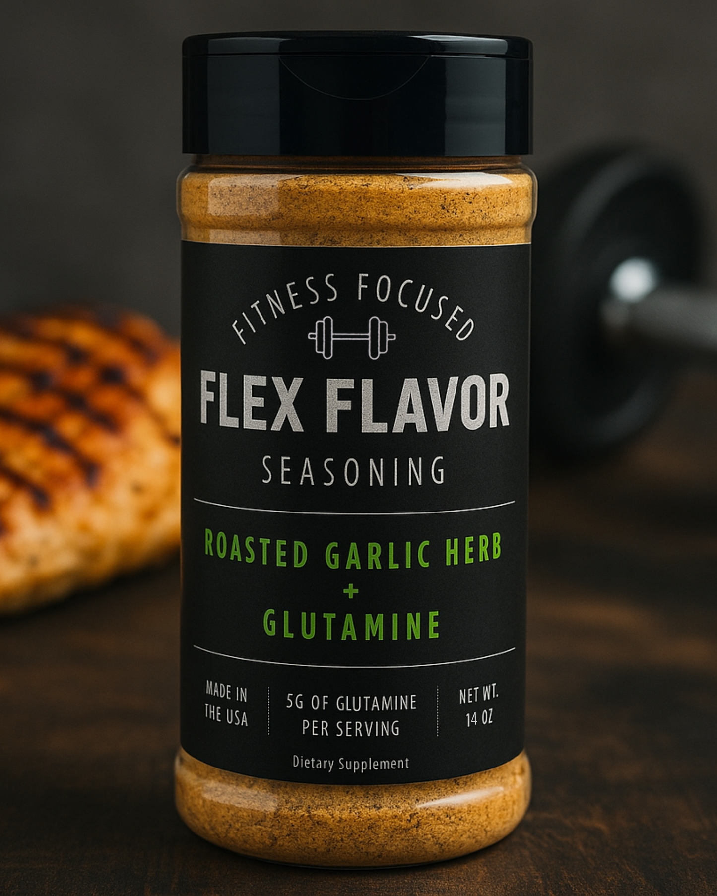 Flex Flavor Glutamine Supplement Seasoning Roasted Garlic Herb product