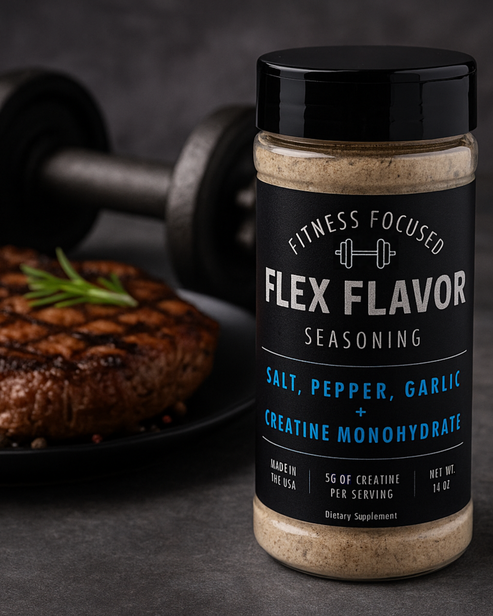 Flex Flavor Creatine Supplement Seasoning Salt Pepper Garlic product